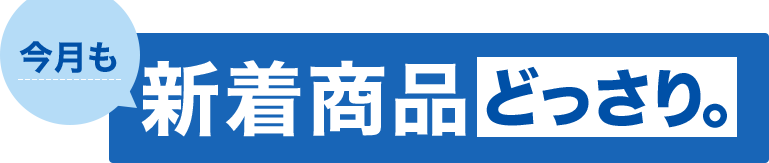 今月も新着商品どっさり。